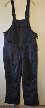 Slalom Black Insulated Ski Snow Bib Overalls Men's Large 960F15SLM05 Nylon